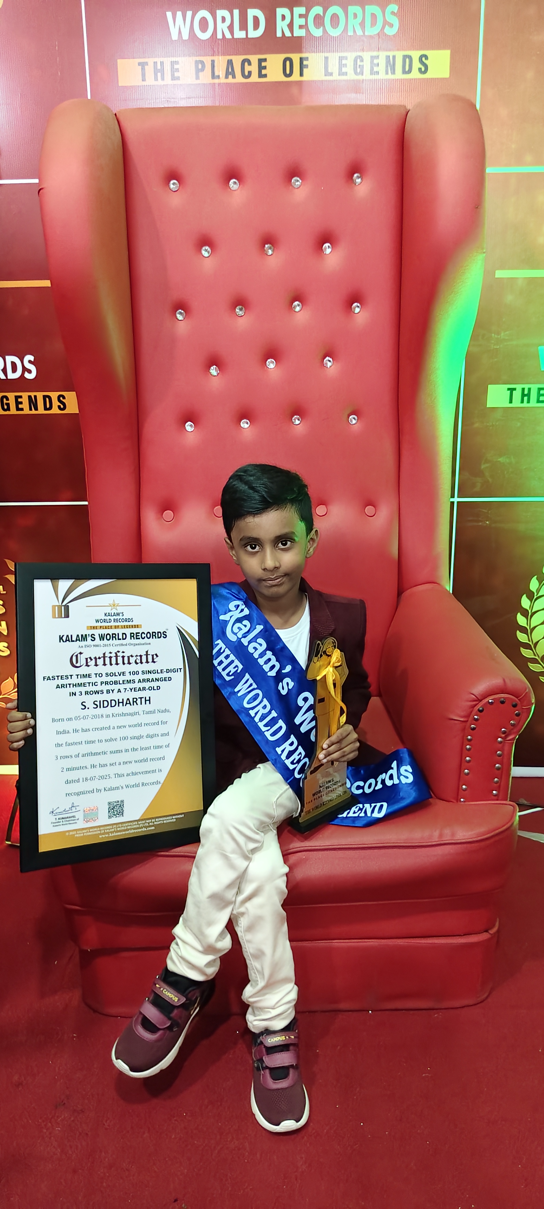 S. Siddharth - World Record Holder